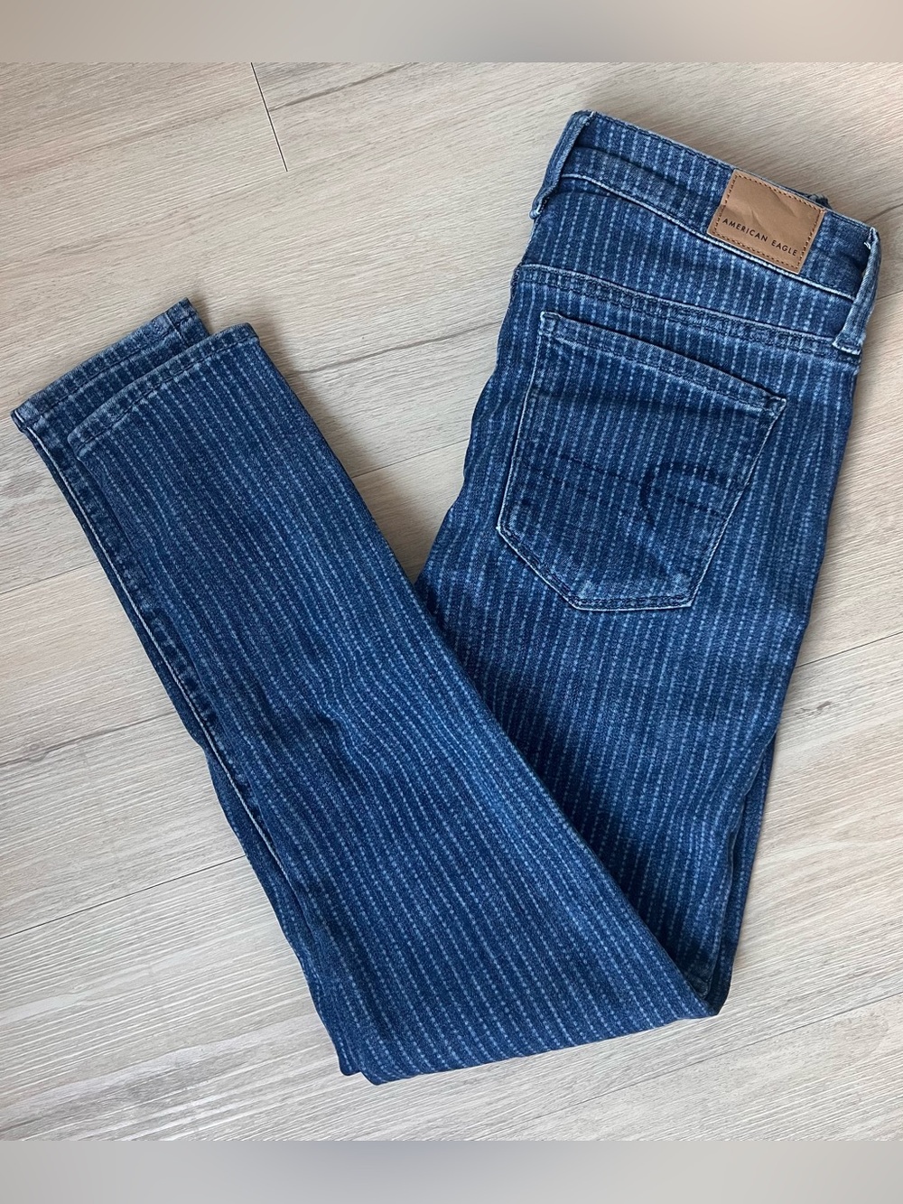 American Eagle Outfitters Women’s Blue Pinstripe Jeggings